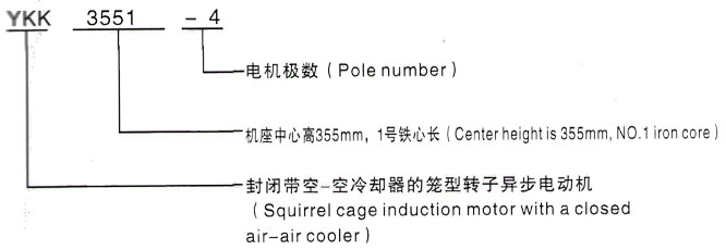 YKK系列(H355-1000)高压YJTG-280M-8A三相异步电机西安泰富西玛电机型号说明